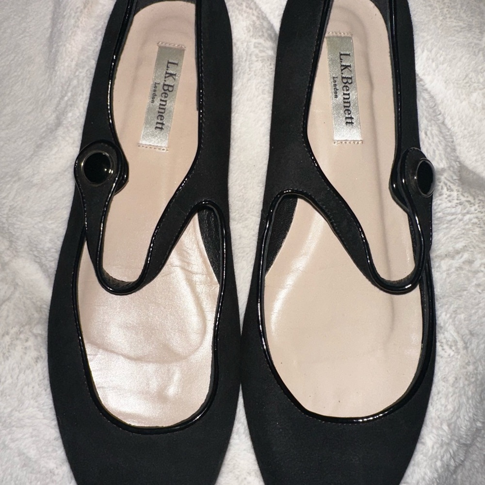 LK Bennett Black Suede Flats